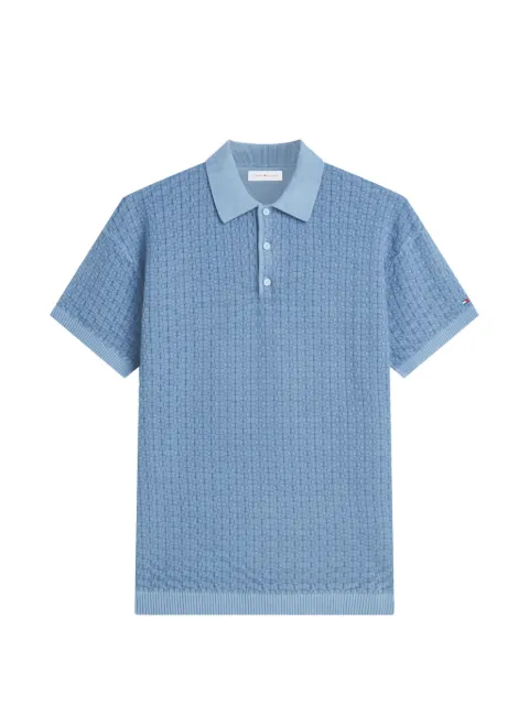 Tommy Hilfiger basket-weave polo shirt Blue MW0MW43246