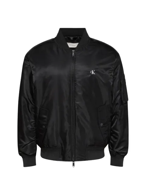 Calvin Klein logo-embroidered bomber jacket Black LV04RG505GUB1
