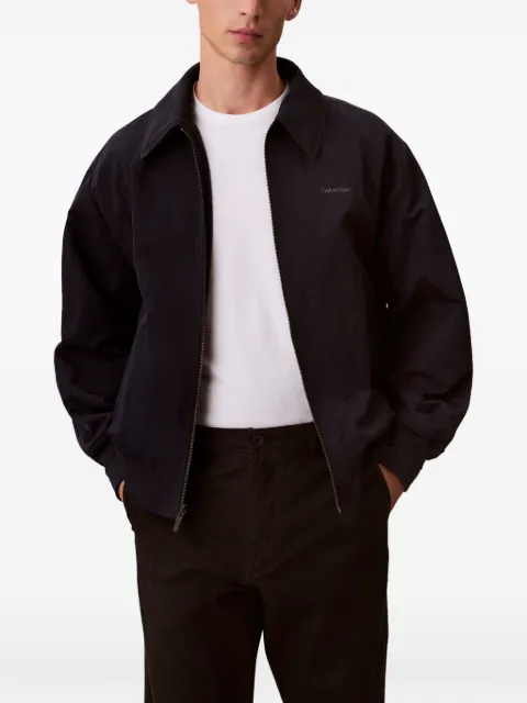 Calvin Klein logo-print zip-up jacket Blue LV04LE507GCEF