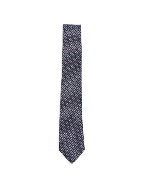 Ferragamo Gancini-pattern silk tie Blue 794431