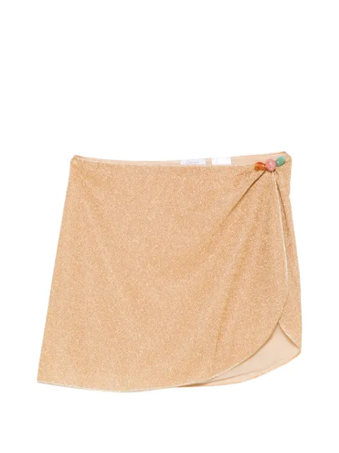 Oséree bead-embellished mini beach skirt Gold GPF268
