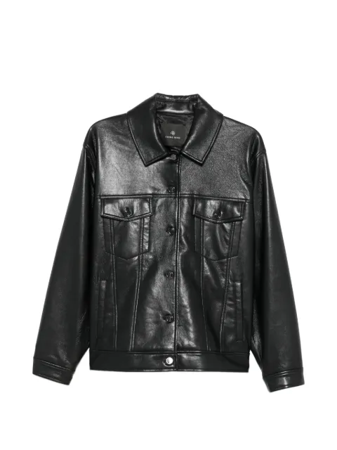ANINE BING buttoned leather jacket Black A0112573