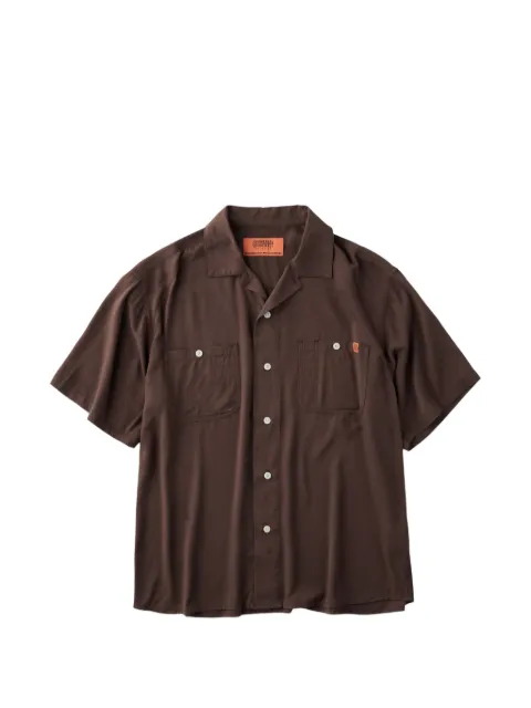 UNIVERSAL OVERALL open-collar short-sleeve shirt Brown U2613120
