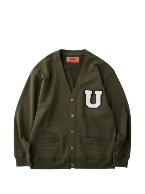 UNIVERSAL OVERALL logo-patch V-neck cardigan Green U2613270