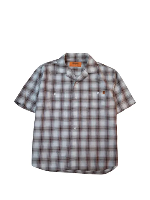UNIVERSAL OVERALL ombre-check open-collar shirt Grey U2613101