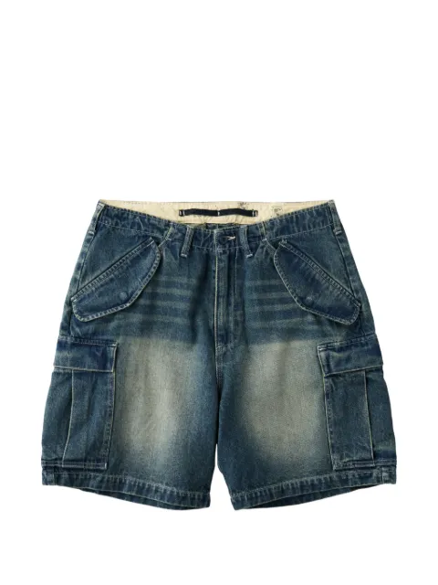 UNIVERSAL OVERALL faded-effect cargo shorts Blue U2611661A