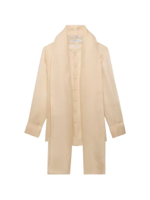 Another Tomorrow scarf-detail shirt Neutrals A325BL106SESND