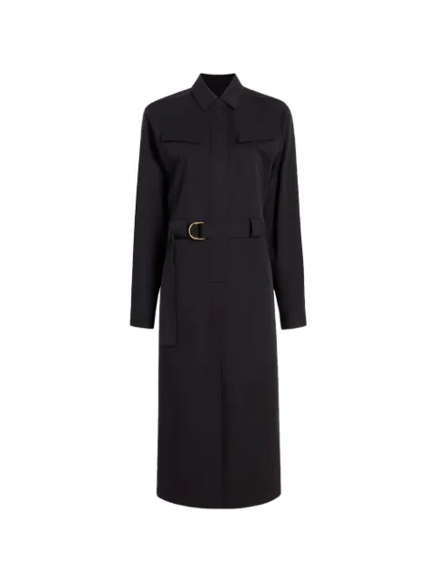 Another Tomorrow belted utility dress Black A122DR018