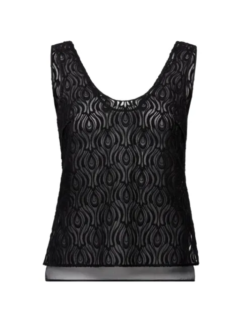 Another Tomorrow embroidered silk organza top Black A225BL104SEBLK