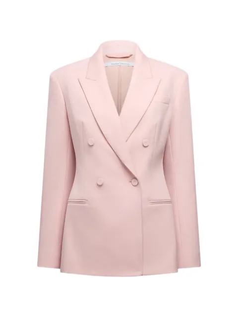 Another Tomorrow double-breasted tailored jacket Pink A126JK063WVLPK
