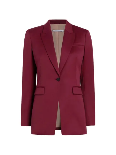 Another Tomorrow single-button peaked-lapel blazer Red A321JK001WVMRO