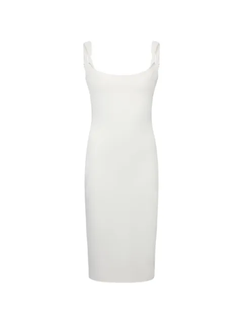 Another Tomorrow midi twist-detail bias dress White A225DR094VIOFW
