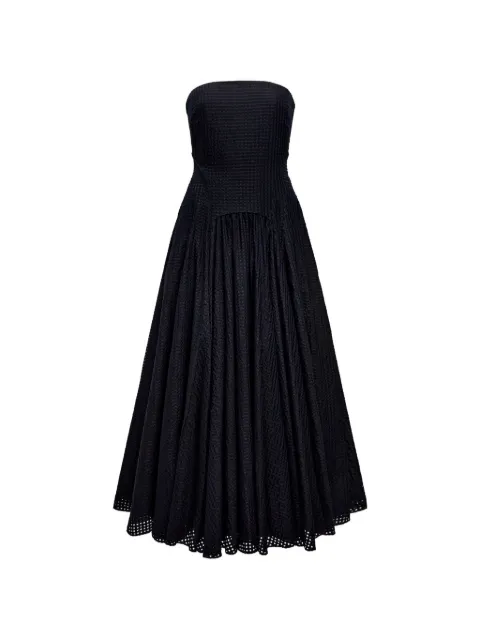 Another Tomorrow gingham-check strapless dress Black A126DR119VIBLK