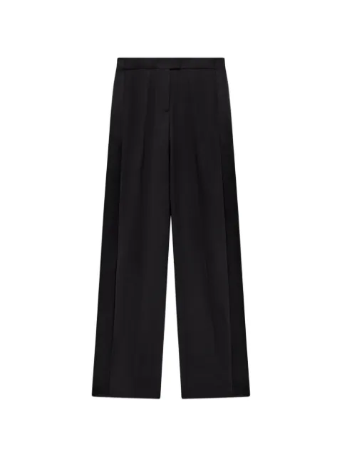 Another Tomorrow satin-stripe tuxedo trousers Black A325PT066WVBLK