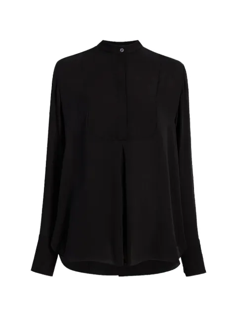 Another Tomorrow tuxedo pleated blouse Black A422BL023SEBLK