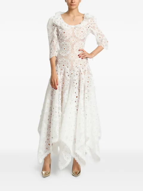 MIAU by Clara Rotescu Mikaela broderie-anglaise maxi dress White MIKAELA
