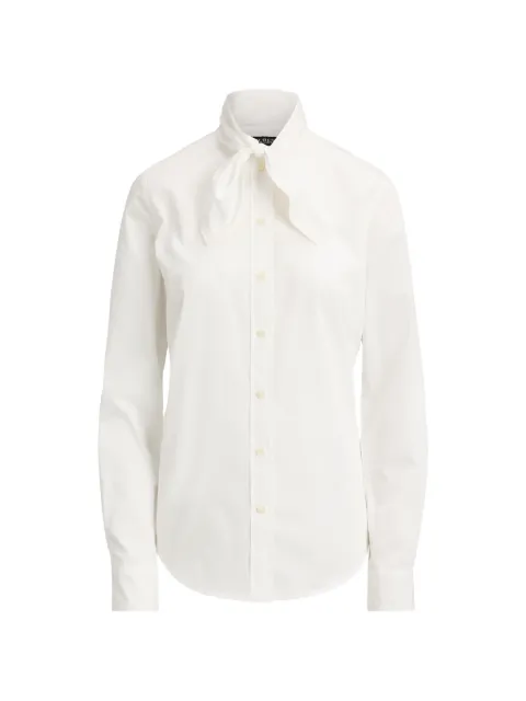 Lauren Ralph Lauren tie-neck cotton shirt White 200P13874