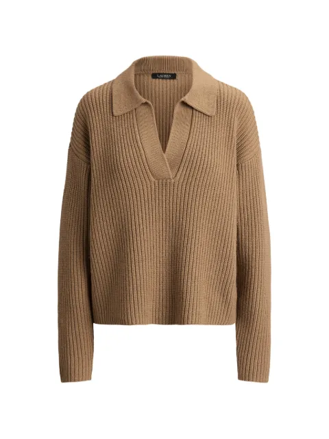 Lauren Ralph Lauren ribbed collared sweater Brown 200979676