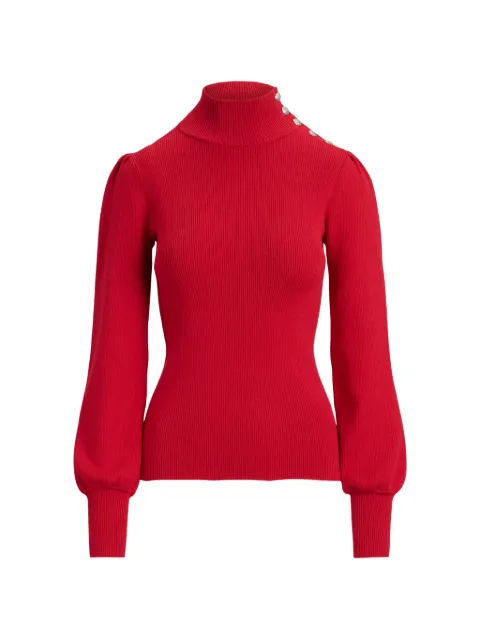 Lauren Ralph Lauren button-trim ribbed-knit sweater Red 200882214