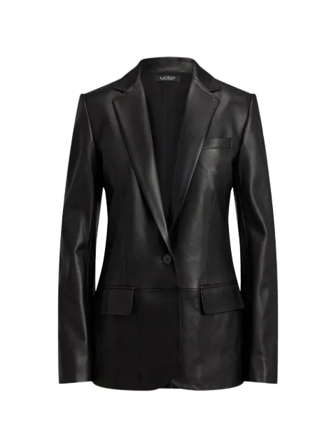 Lauren Ralph Lauren single-button leather blazer Black 200P14038