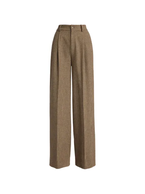 Lauren Ralph Lauren Kirahn check-pattern wool trousers Brown 200B27603
