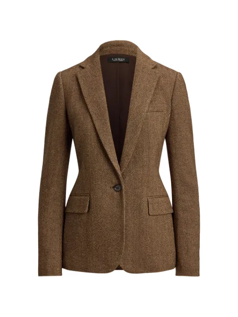 Lauren Ralph Lauren RL67 herringbone-pattern single-breasted blazer Brown 200P13676