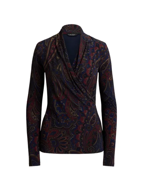 Lauren Ralph Lauren paisley-print wrap-style top Blue 200B27430