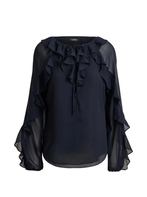 Lauren Ralph Lauren ruffled-sleeve blouse Blue 200B27650