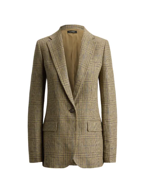 Lauren Ralph Lauren Glen plaid linen blazer Brown 200P14006