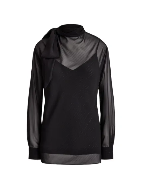 Lauren Ralph Lauren sheer pinstripe-pattern blouse Black 200B27617