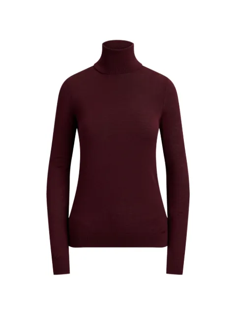 Lauren Ralph Lauren logo-plaque ribbed-turtleneck top Red 200B22254
