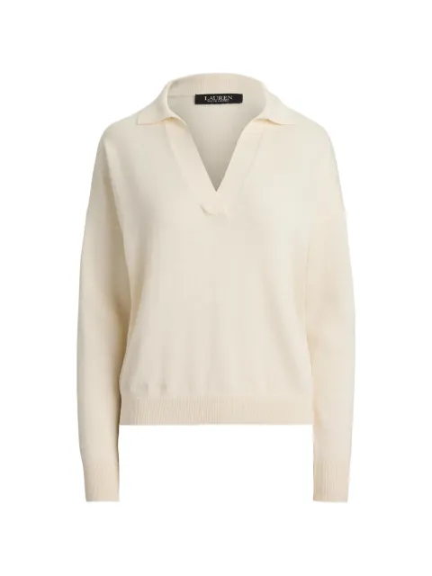Lauren Ralph Lauren Johnny-collar relaxed-fit sweater Neutrals 200P14056