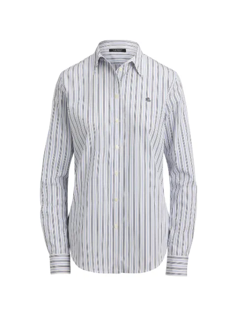 Lauren Ralph Lauren striped embroidered-logo shirt Blue 200P13836