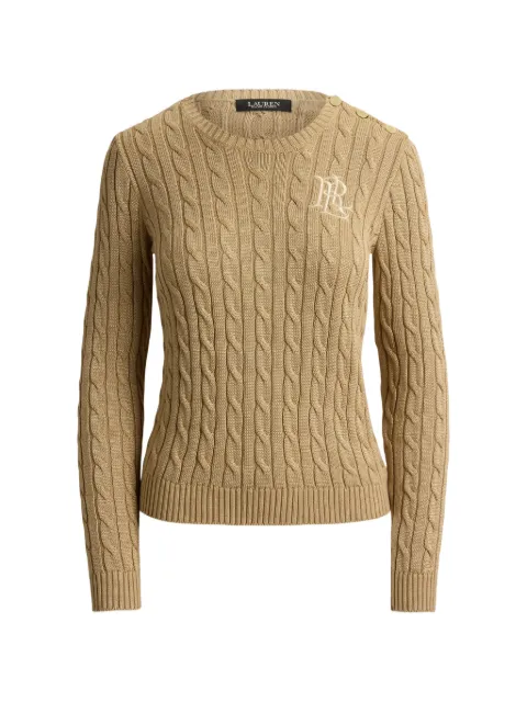 Lauren Ralph Lauren button-trim cable-knit sweater Neutrals 200P14039