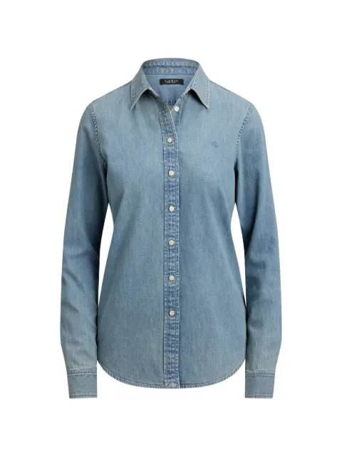 Lauren Ralph Lauren embroidered-logo denim shirt Blue 200P14149
