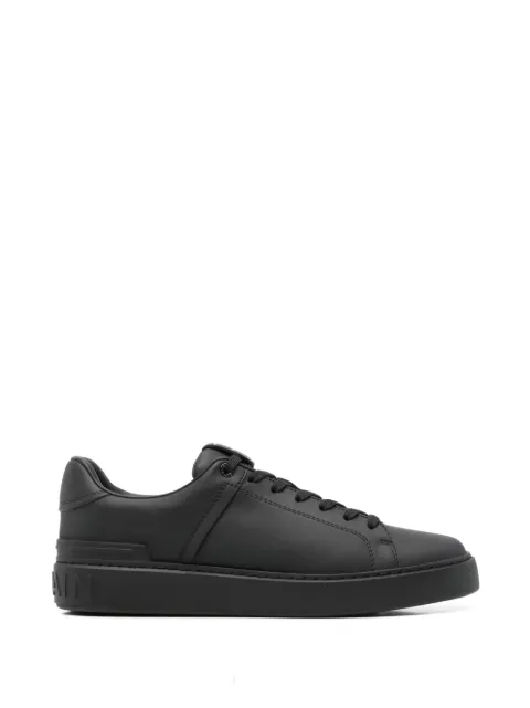 Balmain logo-embossed leather sneakers Black HM1VI288LVTR