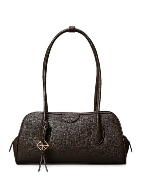 Calvin Klein grained-leather logo-charm shoulder bag Brown LV04F3743GBAL