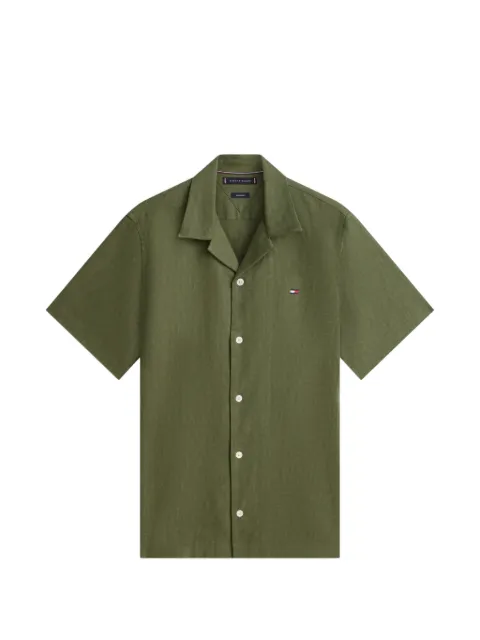 Tommy Hilfiger short-sleeve logo-patch shirt Green MW0MW43090MSX