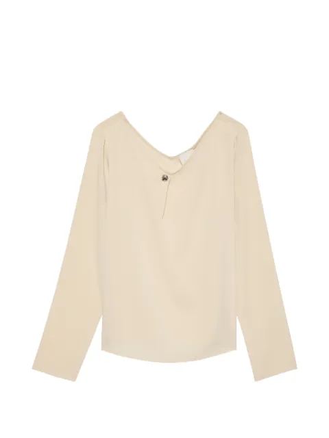 Calvin Klein button-detail V-neck blouse Neutrals LV044G131G2F2