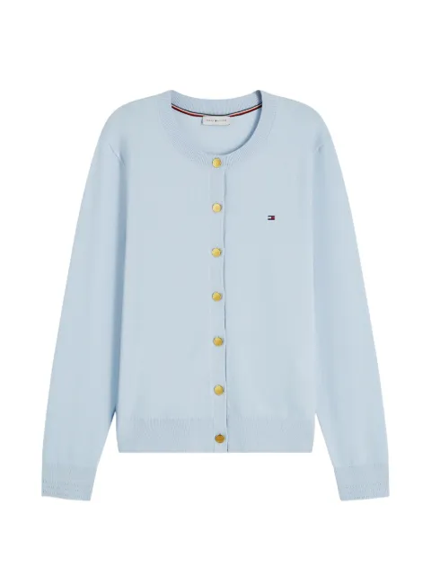 Tommy Hilfiger logo-embroidered button-up cardigan Blue WW0WW42370C1O