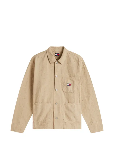 Tommy Hilfiger distressed-effect logo-patch jacket Neutrals DM0DM22807