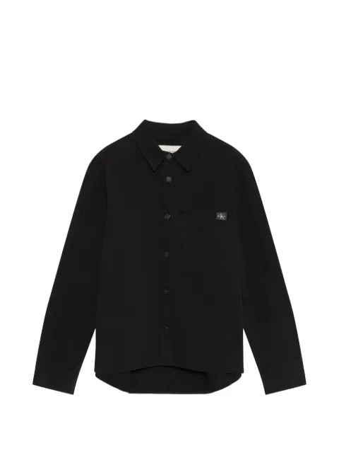 Calvin Klein logo-patch shirt jacket Black LV04RG407GUB1