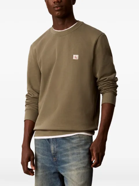 Calvin Klein logo-patch sweater Green LV04RG268GLDY
