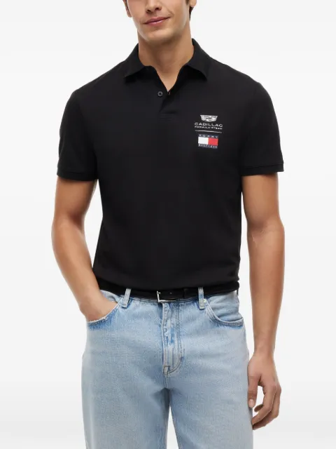 Tommy Hilfiger logo-print piqué polo shirt Black MN0MN00089BDS