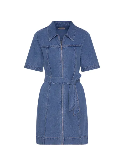 Calvin Klein belted zip-up denim mini dress Blue LV047G738GYRC