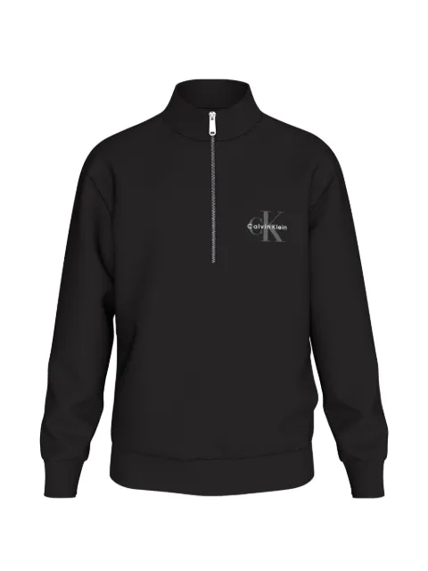 Calvin Klein quarter-zip logo-print sweater Black LV04RG280GUB1