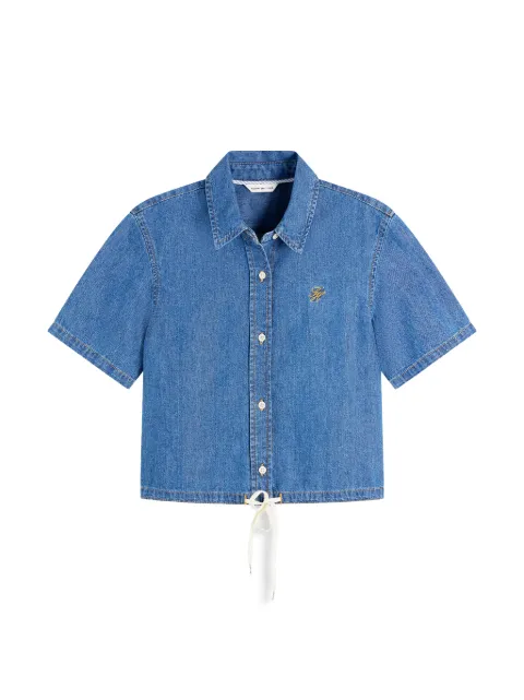 Tommy Hilfiger drawstring-hem short-sleeve shirt Blue WW0WW49982