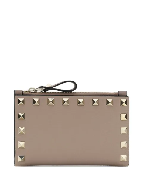 Valentino Garavani Rockstud leather card holder Neutrals 9W2P0605VSH