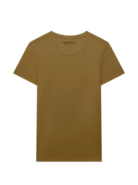 Another Tomorrow organic cotton crew-neck T-shirt Green A019CT004COMOS