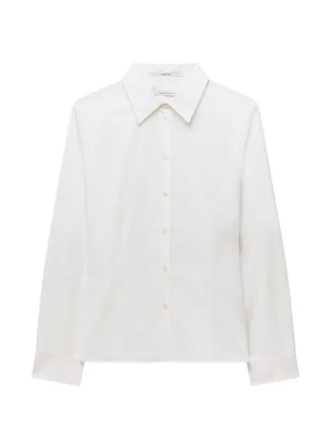 Another Tomorrow dart-detail fitted blouse White A425BL113COWHT